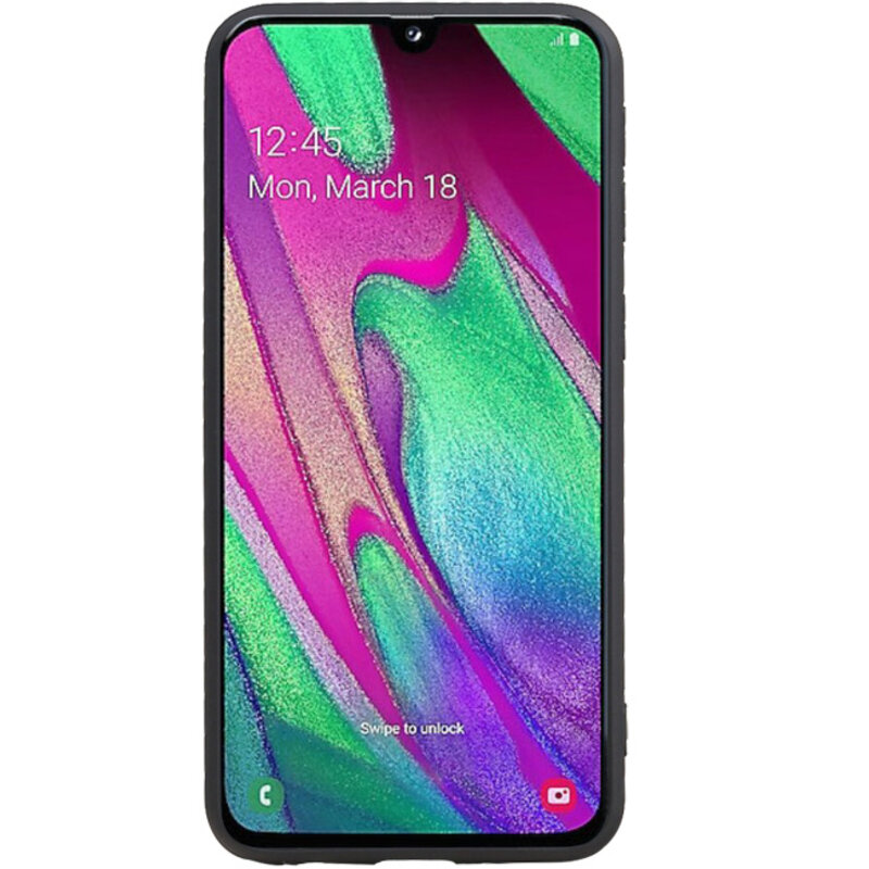 Grip Stand Hardcase Backcover for Samsung Galaxy A40 Black