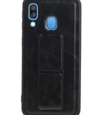 Grip Stand Hardcase Backcover für Samsung Galaxy A40 Schwarz