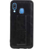 Grip Stand Hardcase Backcover for Samsung Galaxy A40 Black