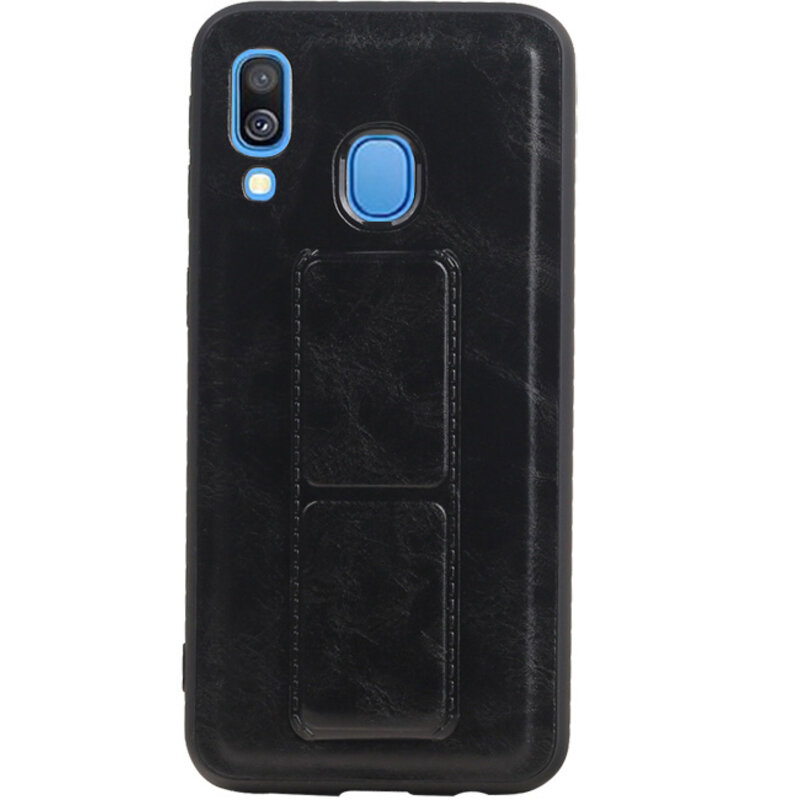 Grip Stand Hardcase Backcover for Samsung Galaxy A40 Black