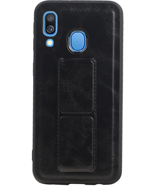 Grip Stand Hardcase Backcover für Samsung Galaxy A40 Schwarz