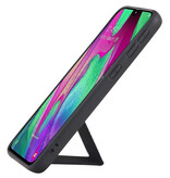 Grip Stand Hardcase Backcover for Samsung Galaxy A40 Black