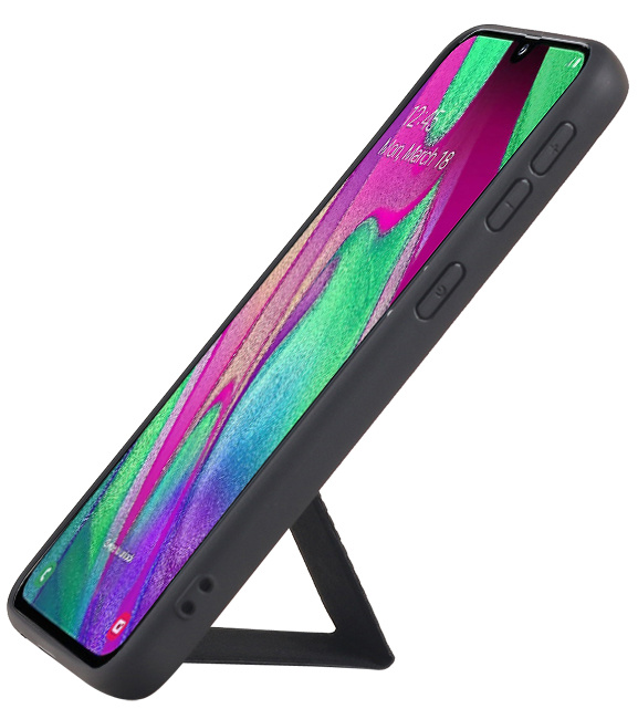 Grip Stand Hardcover Backcover pour Samsung Galaxy A40 Noir