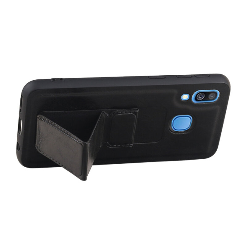 Grip Stand Hardcase Backcover for Samsung Galaxy A40 Black
