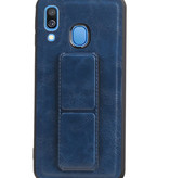 Grip Stand Hardcase Backcover voor Samsung Galaxy A40 Blauw