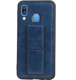 Grip Stand Hardcase Backcover voor Samsung Galaxy A40 Blauw