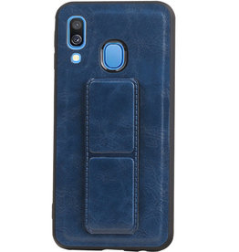 Grip Stand Hardcover Backcover pour Samsung Galaxy A40 Bleu