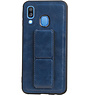 Grip Stand Hardcase Backcover voor Samsung Galaxy A40 Blauw