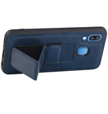 Grip Stand Hardcover Backcover pour Samsung Galaxy A40 Bleu