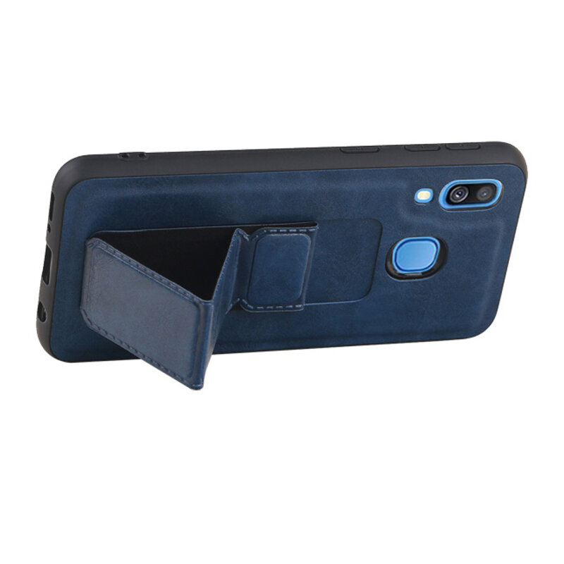 Grip Stand Hardcase Backcover for Samsung Galaxy A40 Blue