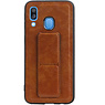 Grip Stand Backcover rigido per Samsung Galaxy A40 Brown