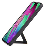 Grip Stand Hardcover Backcover pour Samsung Galaxy A40 Brown