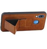 Grip Stand Hardcase Backcover for Samsung Galaxy A40 Brown