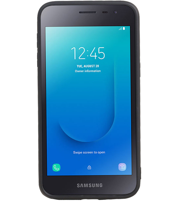 Grip Stand Hardcase Backcover für Samsung Galaxy J2 Core Schwarz