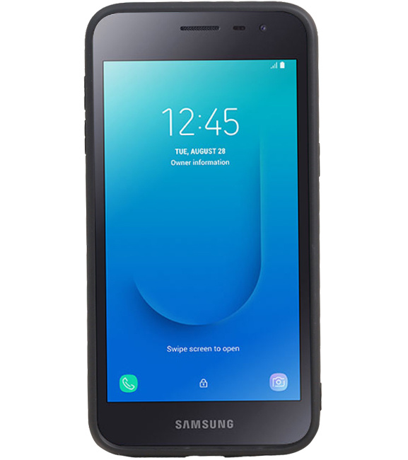 Grip Stand Hardcover Backcover pour Samsung Galaxy J2 Core Bleu