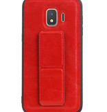 Grip Stand Hardcase Backcover voor Samsung Galaxy J2 Core Rood