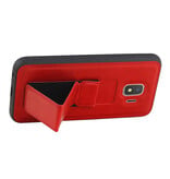 Grip Stand Hardcover Backcover pour Samsung Galaxy J2 Core Rouge