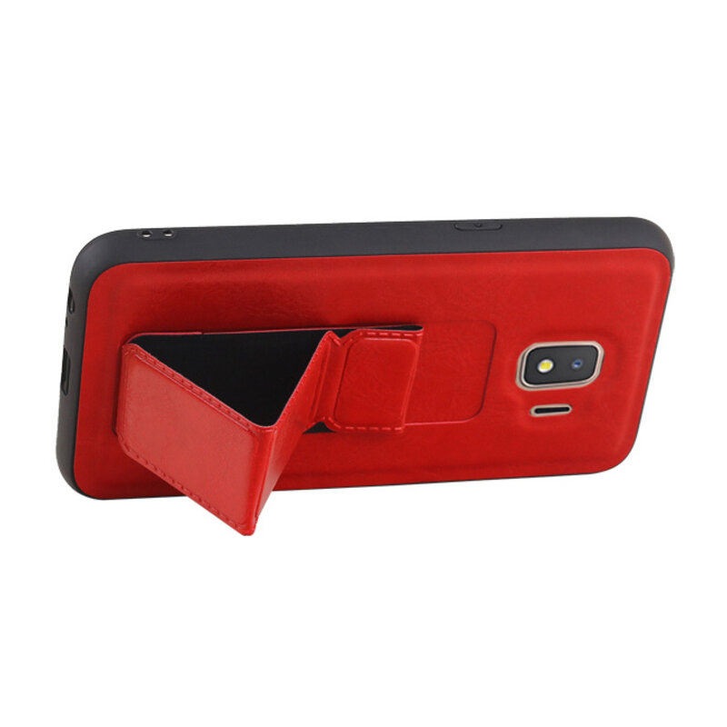 Grip Stand Hardcase Backcover for Samsung Galaxy J2 Core Red