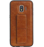 Grip Stand Hardcase Backcover for Samsung Galaxy J2 Core Brown