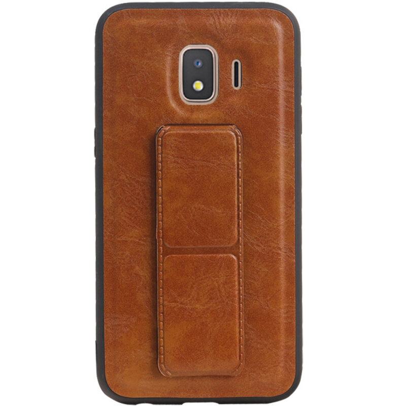 Grip Stand Hardcase Backcover for Samsung Galaxy J2 Core Brown