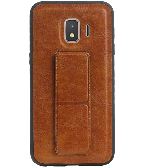 Grip Stand Hardcover Backcover pour Samsung Galaxy J2 Core Brown