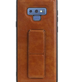 Funda rígida con soporte de agarre para Samsung Galaxy Note 9 Marrón