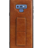 Grip Stand Hardcase Backcover voor Samsung Galaxy Note 9 Bruin