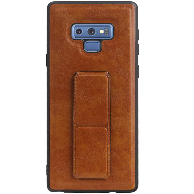 Funda rígida con soporte de agarre para Samsung Galaxy Note 9 Marrón