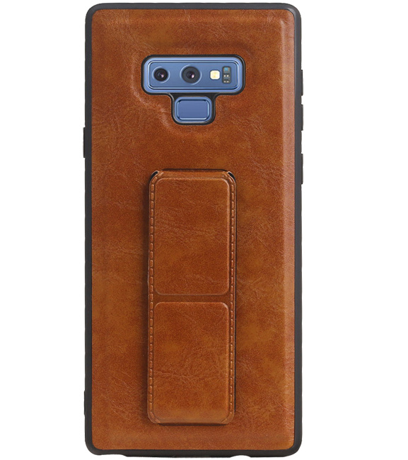 Funda rígida con soporte de agarre para Samsung Galaxy Note 9 Marrón