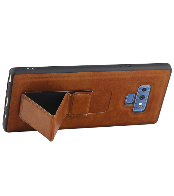 Funda rígida con soporte de agarre para Samsung Galaxy Note 9 Marrón