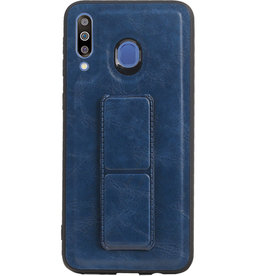 Grip Stand Hardcase Backcover voor Samsung Galaxy M30 Blauw