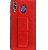 Grip Stand Hardcase Backcover voor Samsung Galaxy M30 Rood