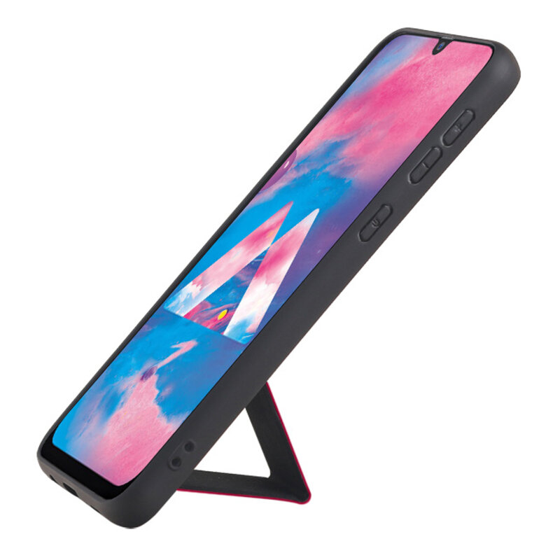 Grip Stand Back Cover rigido per Samsung Galaxy M30 Red