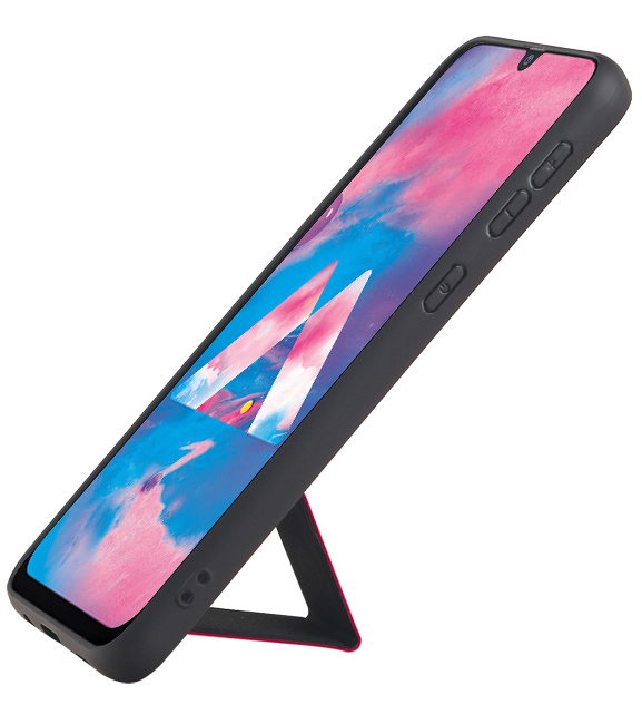 Grip Stand Hardcover Backcover pour Samsung Galaxy M30 Rouge