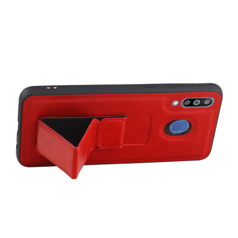 Grip Stand Hardcase Backcover for Samsung Galaxy M30 Red