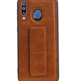 Grip Stand Hardcase Backcover für Samsung Galaxy M30 Brown