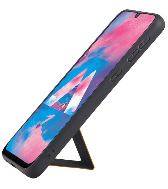 Grip Stand Hardcover Backcover pour Samsung Galaxy M30 Brown