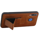 Grip Stand Hardcase Backcover for Samsung Galaxy M30 Brown