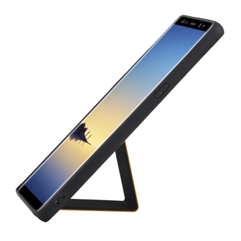 Grip Stand Hardcase Backcover for Samsung Galaxy Note 8 Brown