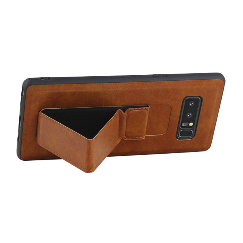Grip Stand Hardcase Backcover for Samsung Galaxy Note 8 Brown