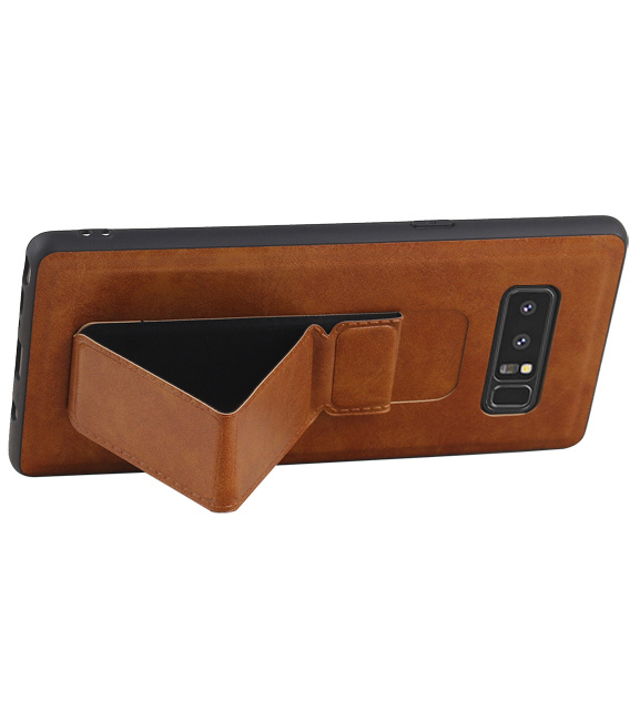 Grip Stand Hardcase Backcover voor Samsung Galaxy Note 8 Bruin