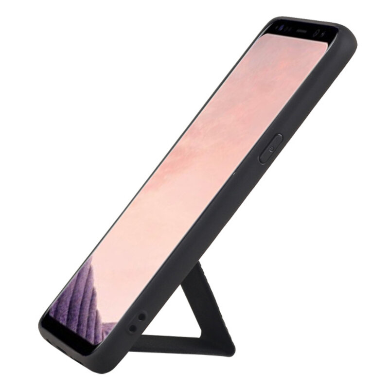 Grip Stand Hardcase Backcover voor Samsung Galaxy S8 Zwart