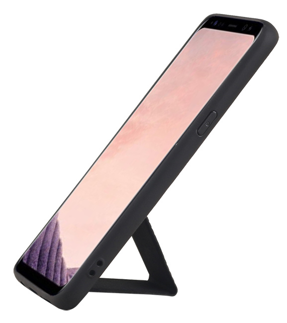 Grip Stand Hardcase Backcover voor Samsung Galaxy S8 Zwart