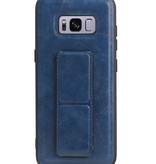 Grip Stand Hardcase Backcover voor Samsung Galaxy S8 Blauw