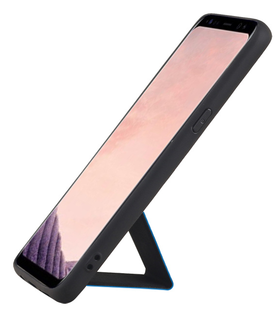 Grip Stand Hardcase Backcover voor Samsung Galaxy S8 Blauw