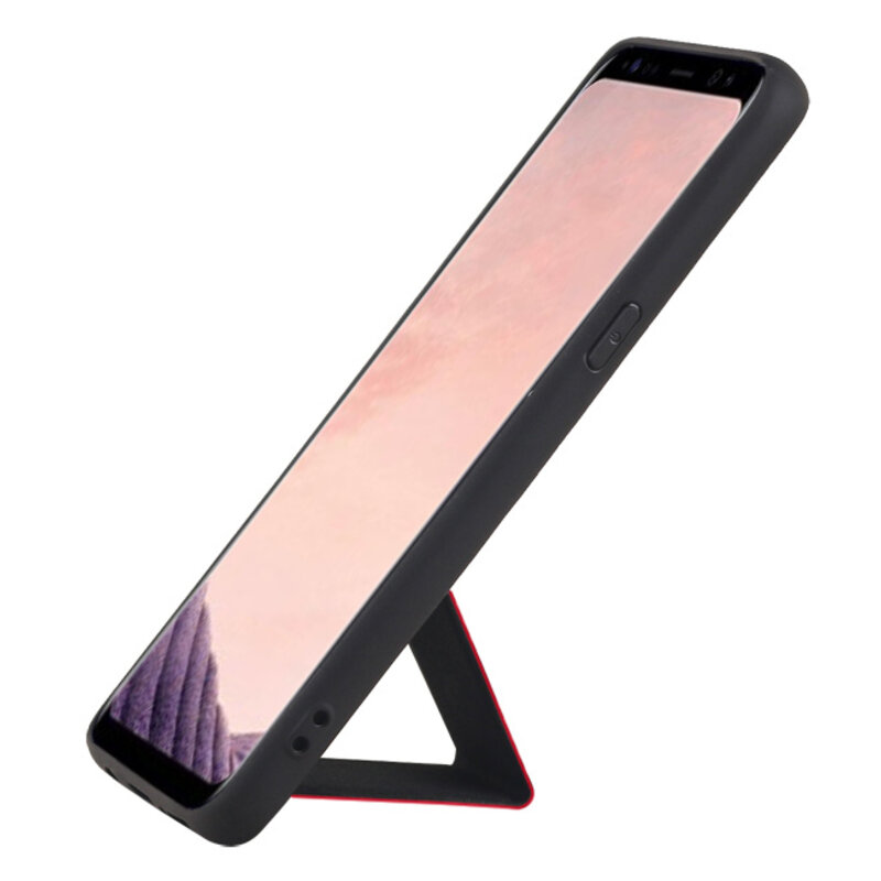 Grip Stand Hardcover Backcover pour Samsung Galaxy S8 Rouge