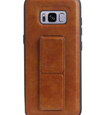 Grip Stand Hardcase Backcover for Samsung Galaxy S8 Brown