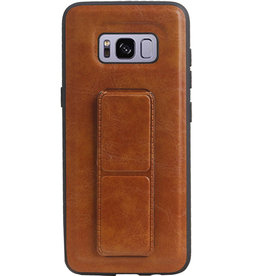 Grip Stand Hardcover Backcover pour Samsung Galaxy S8 Brown