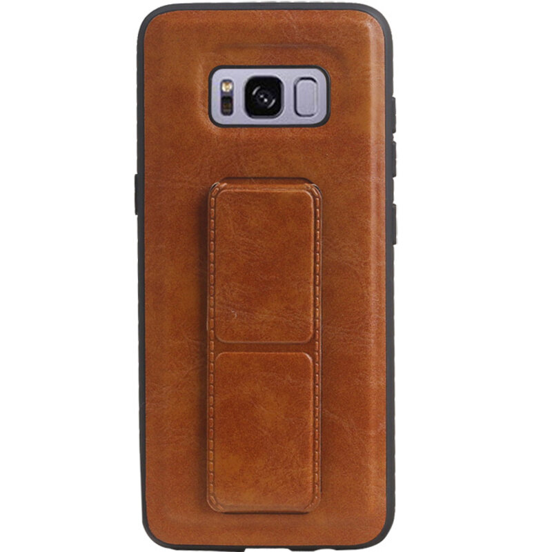Grip Stand Hardcase Backcover for Samsung Galaxy S8 Brown