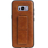 Grip Stand Hardcover Backcover pour Samsung Galaxy S8 Brown